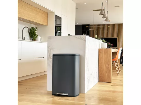 Poubelle de cuisine à pédale ADMIRAL Gris Acier inoxydable 50 L