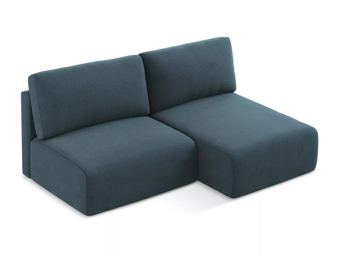 Canapé d’angle 3 places droit sans accoudoir convertible en Strukturstoff - jeans - KONA