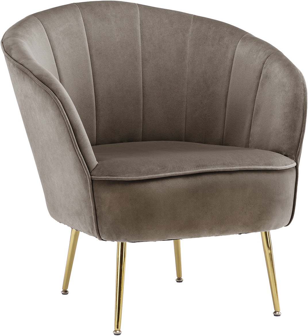 Kayoom Sessel »Loulan 125, gemütlicher Cocktail-Sessel, edler Samtbezug« 1 Stk. tlg. Cocktail-Sessel, Rückenlehne mit Ziernaht, Metallbeine in Gold