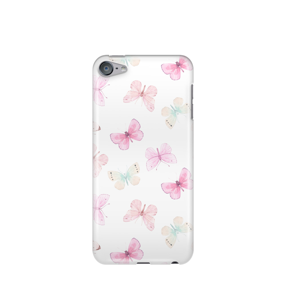 iPod Touch 7G Gummi Hülle Schmetterlingshauch - Weiss