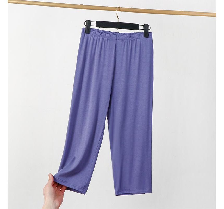 KUMI - Effen Capri-joggingbroek met elastische taille