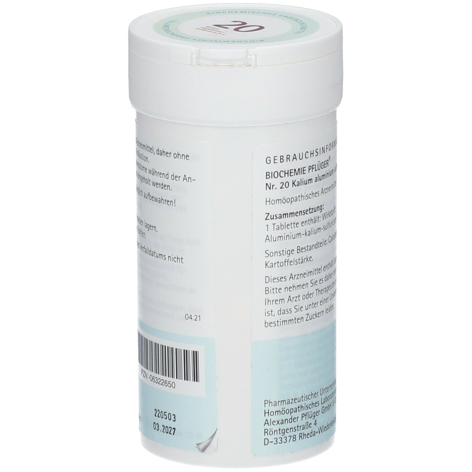 Biochemie Pflüger® Nr. 20 Kalium aluminium sulfat D6 Tabletten