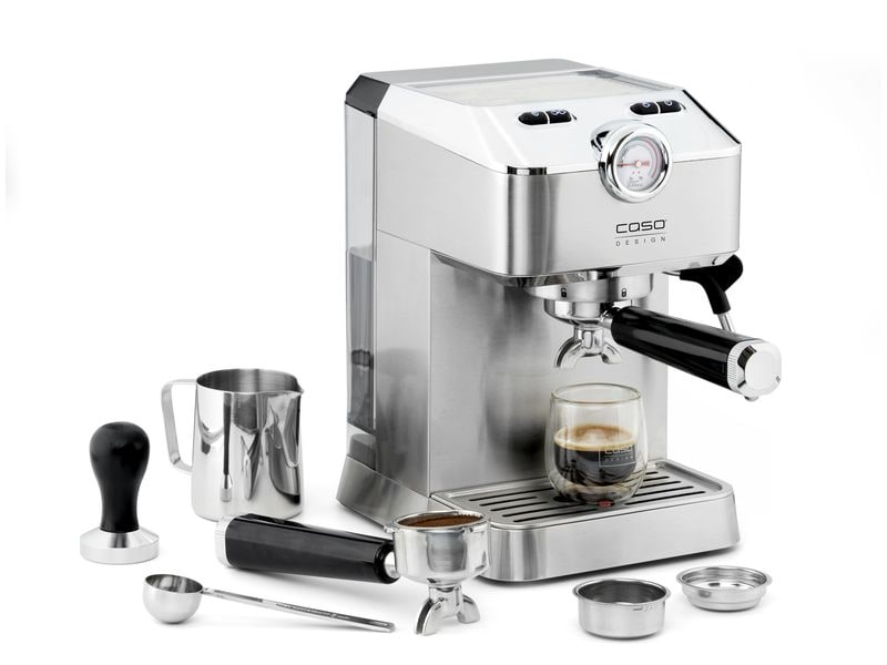 Caso Siebträgermaschine Espresso Gourmet Silber Design Siebträgermaschine