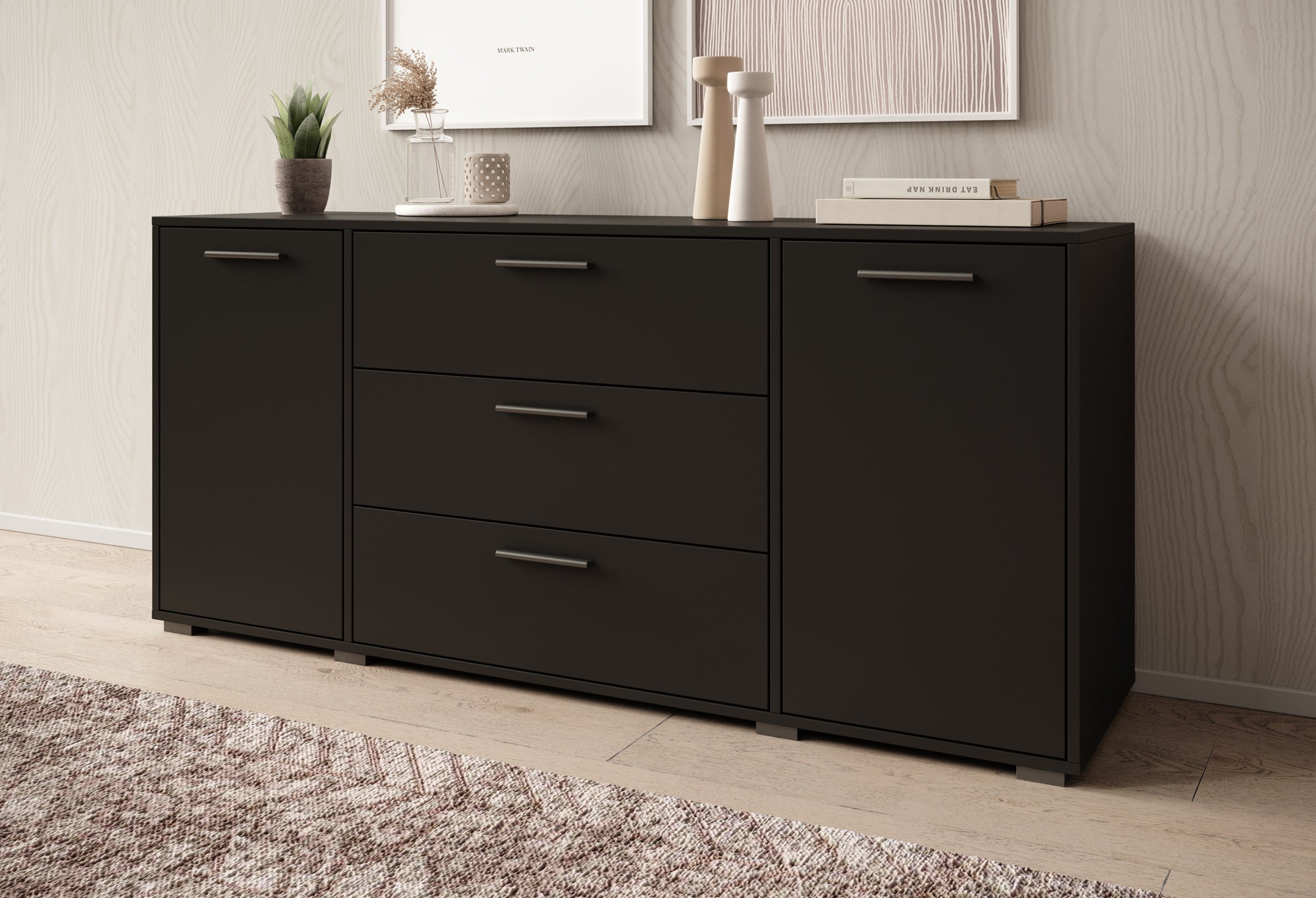 Betty - Dressoir - Zwart - 150x40x68 cm