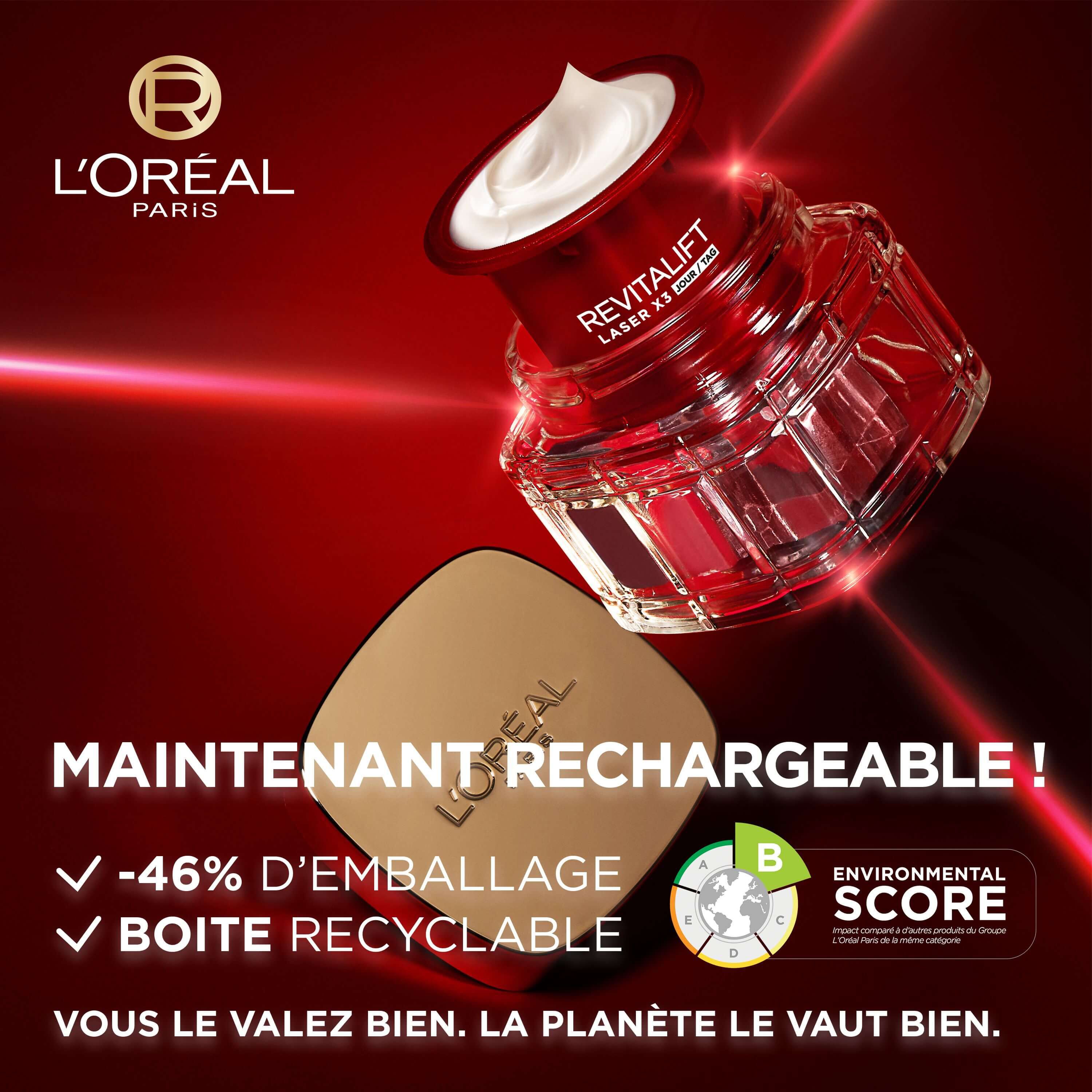 Revitalift Laser - Kit de découverte Lot de 2 Crèmes Rechargeable Anti-Âge - L'Oréal Paris