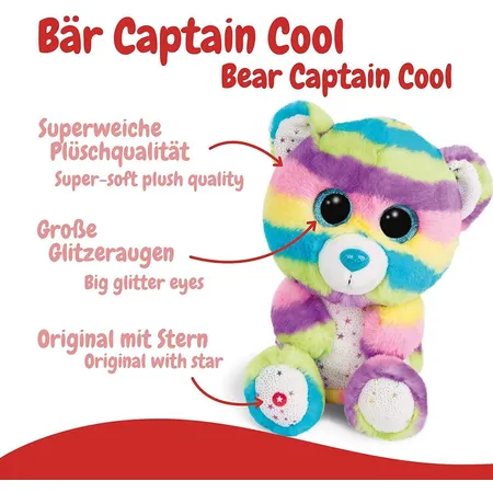 NICI Glubschis Kuscheltier Bär Captain Cool, 25 cm
