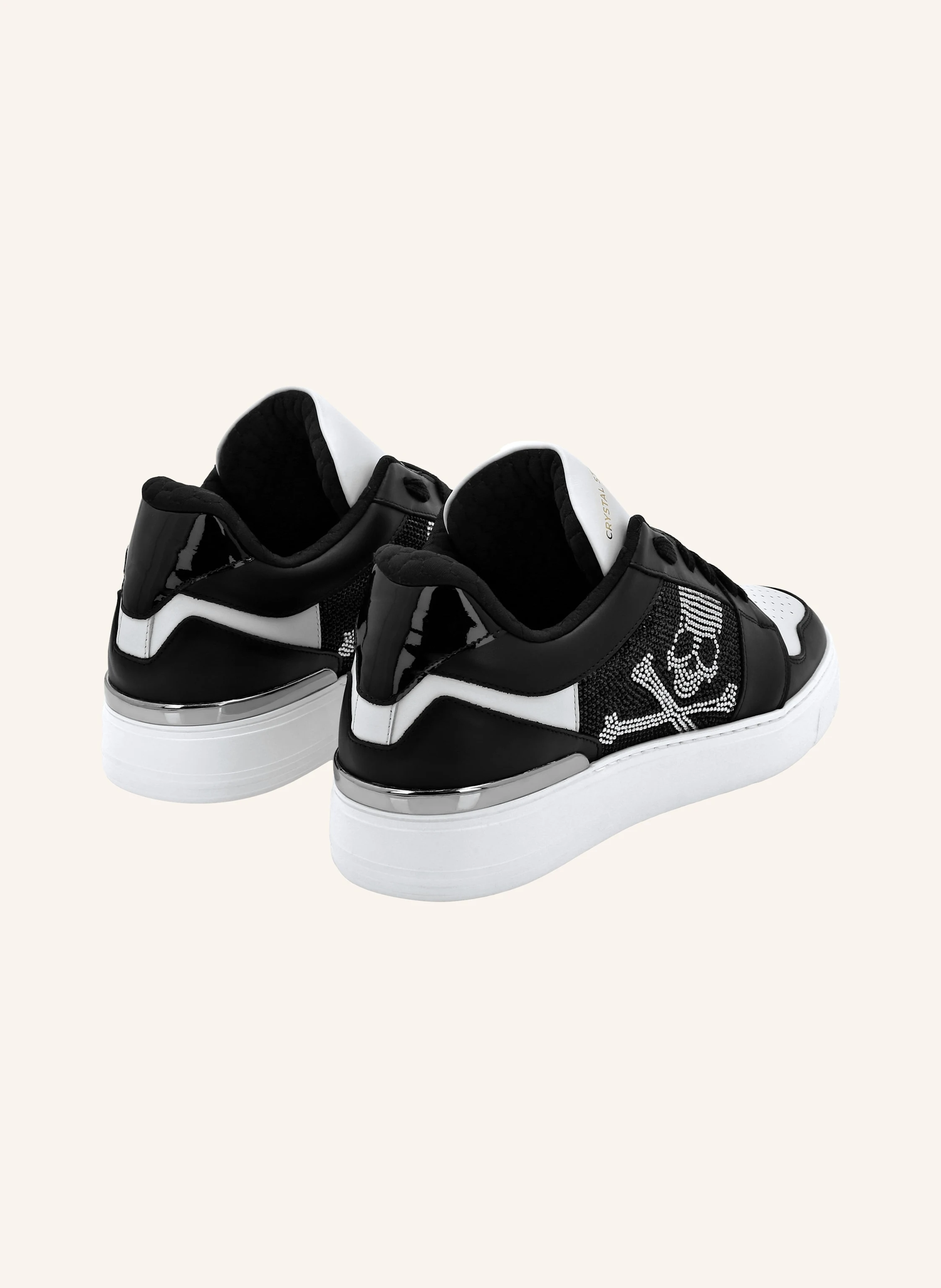 PHILIPP PLEIN Leder Sneaker mit Schmucksteinen SKULL&BONES