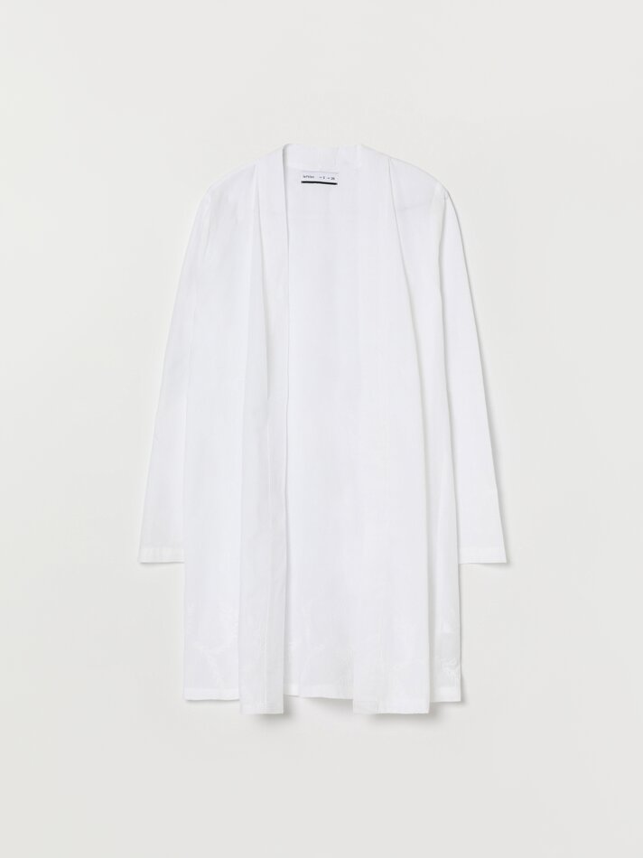 Robe comprida bordada com nó - Branca