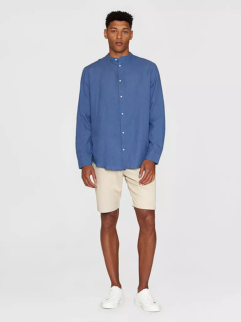 KNOWLEDGE COTTON APPAREL Leinenhemd blau