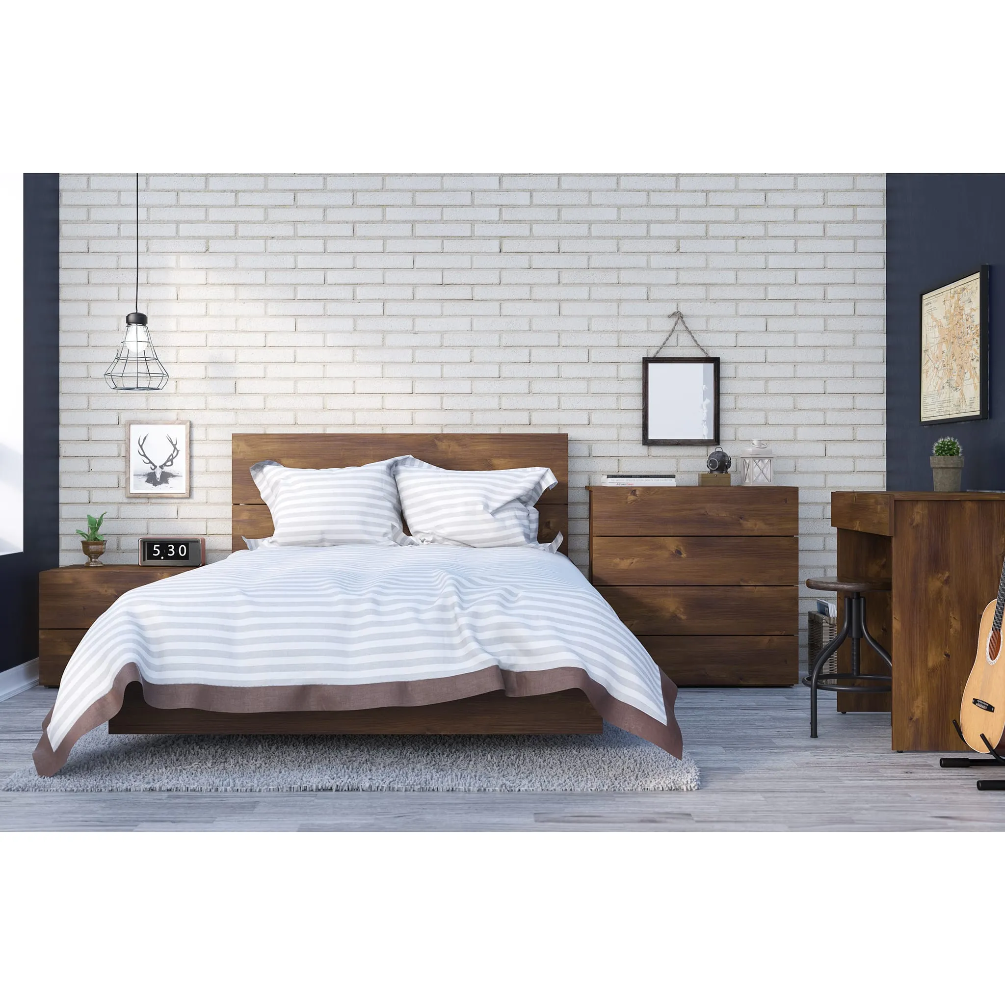 Nexera Bureau 4 Tiroirs Arcadia - Truffe