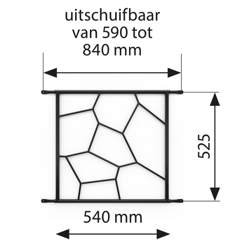 SecuBar Deco 1 Siertralie Zwart 54x52,5 cm