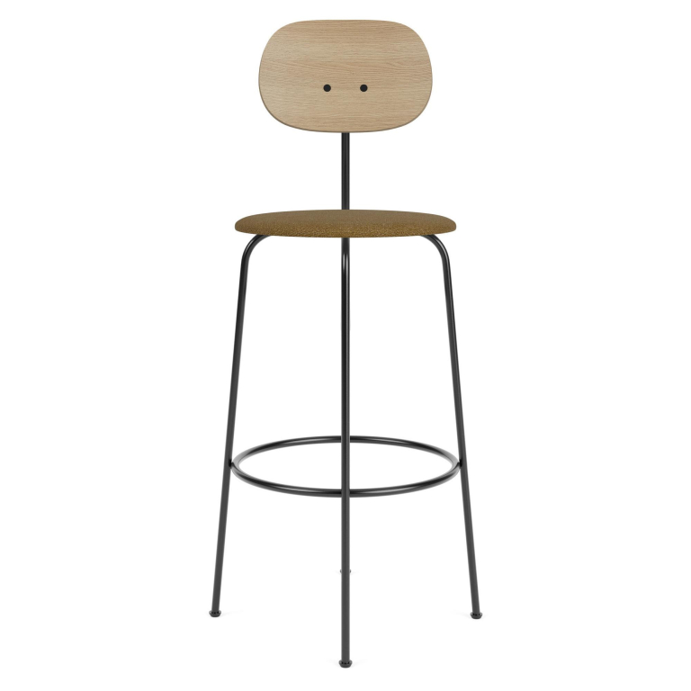 Audo Copenhagen Afteroom Bar Plus barkruk H107 zitting Bouclé 06 naturel eik
