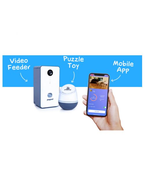 Puppod Rocker Training Snoepjes Camera Automaat - Hondenopvoeding - Wit Grijs