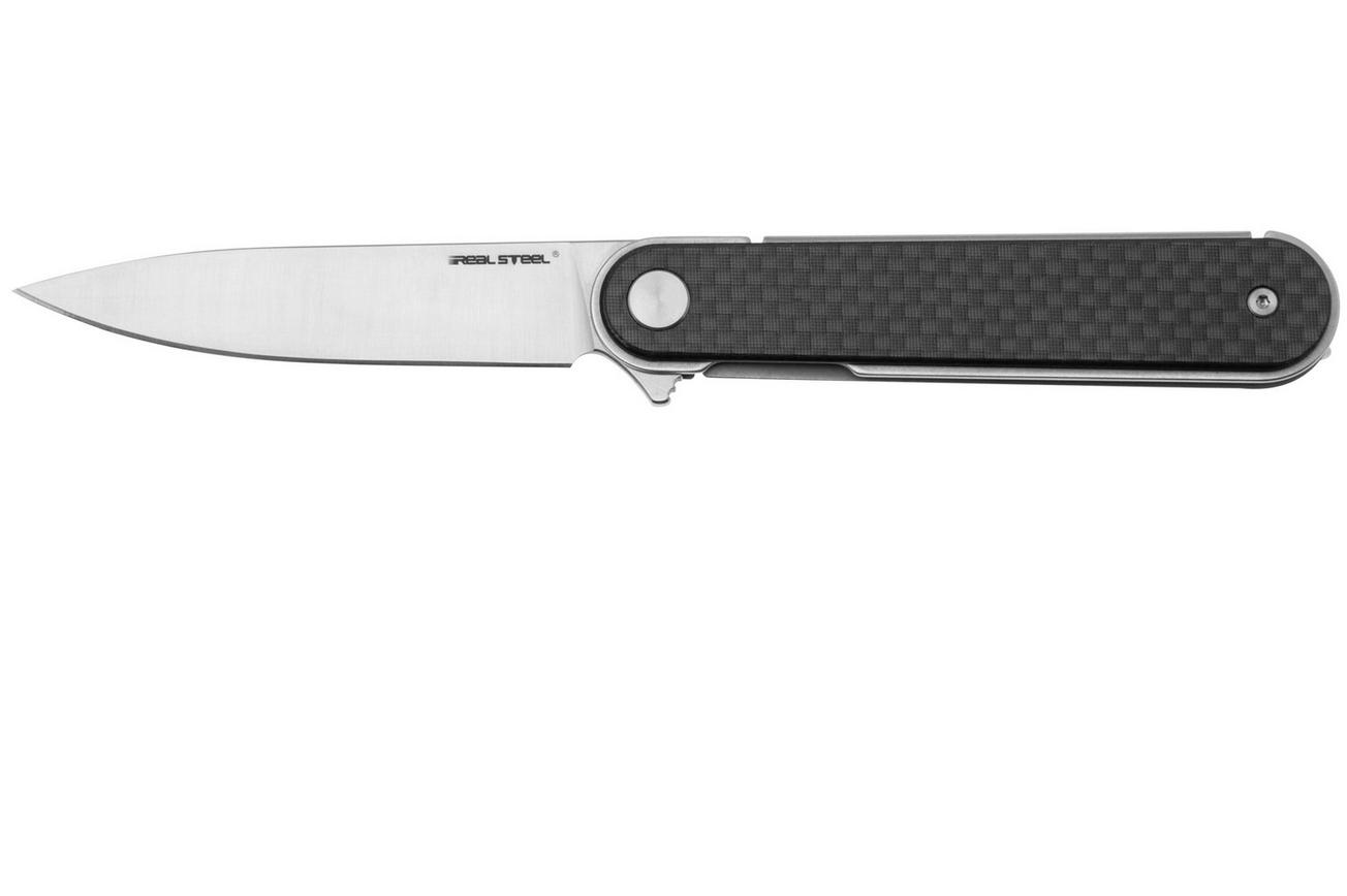 Real Steel Iris Flipper 8061AF Satin 12C27, Carbon Fiber G10, zakmes