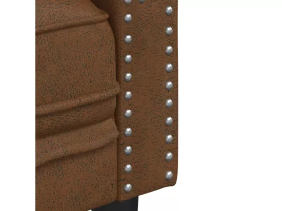 Canapé à 2 places Chesterfield marron similicuir daim