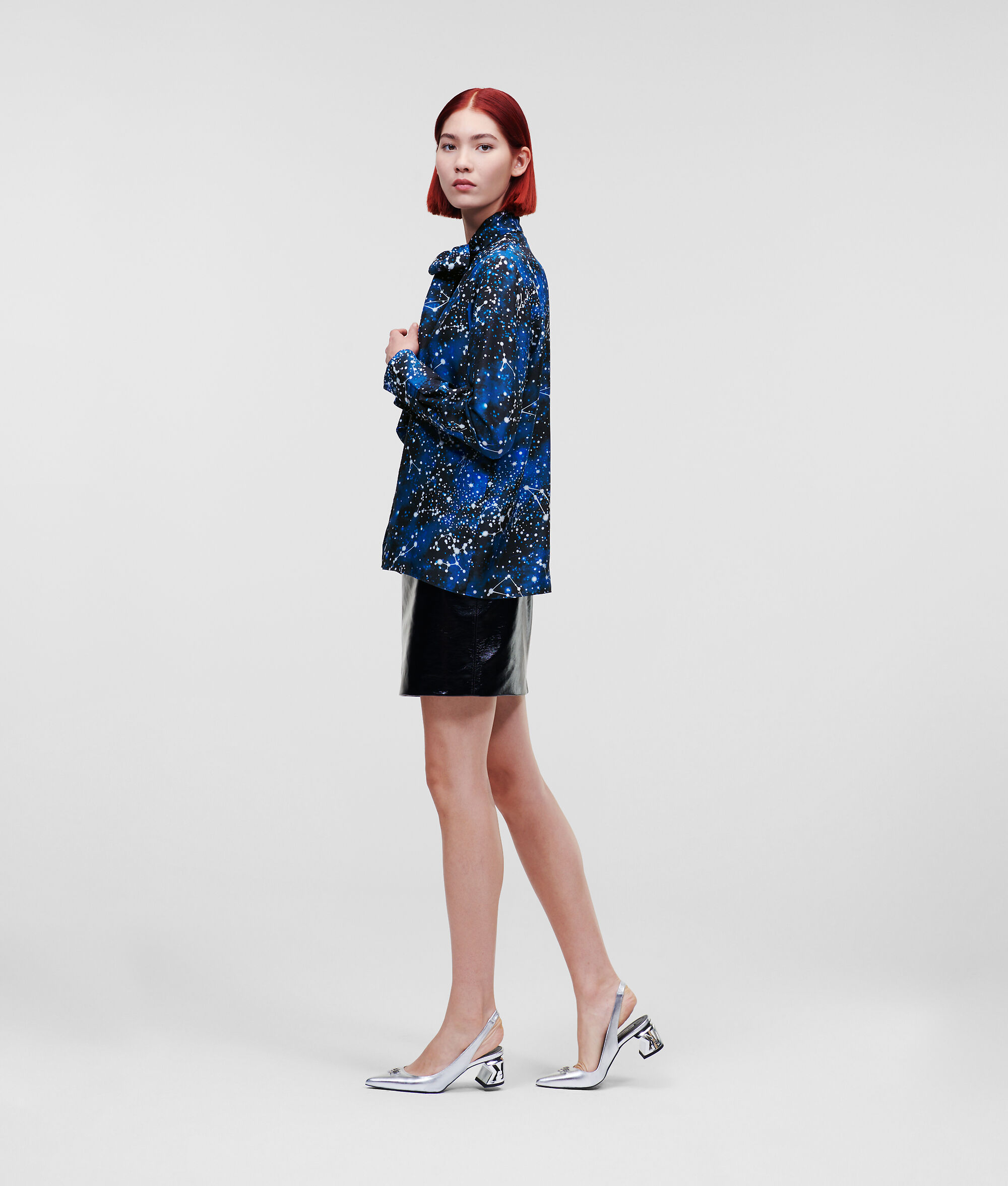 CHEMISE EN SOIE À MOTIF GALAXIE