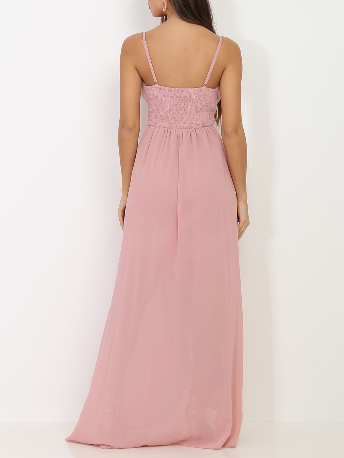 Robe de soirée longue- Vieux rose