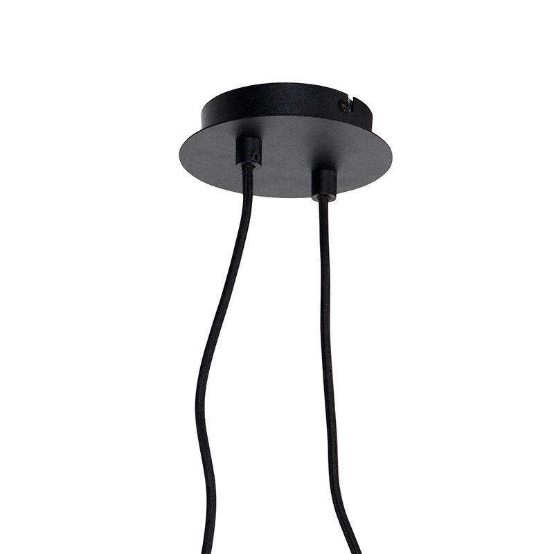 Design hanglamp zwart met goud glas 2-lichts - Bliss