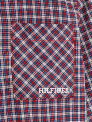Camisa de modelagem regular com bolso e logo xadrez