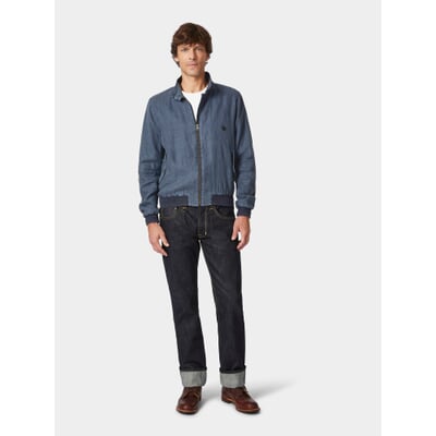 Herren-Leinenblouson, Mittelblau