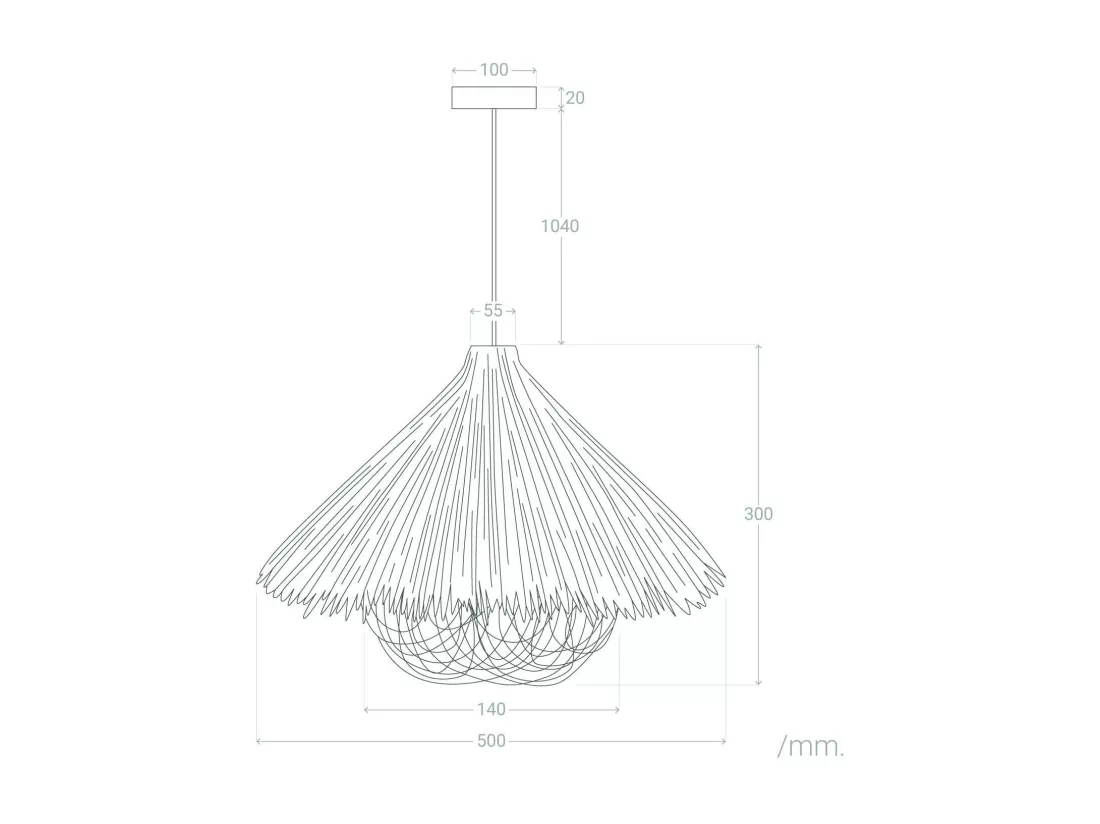 Suspension Rotin Shiyan Naturel