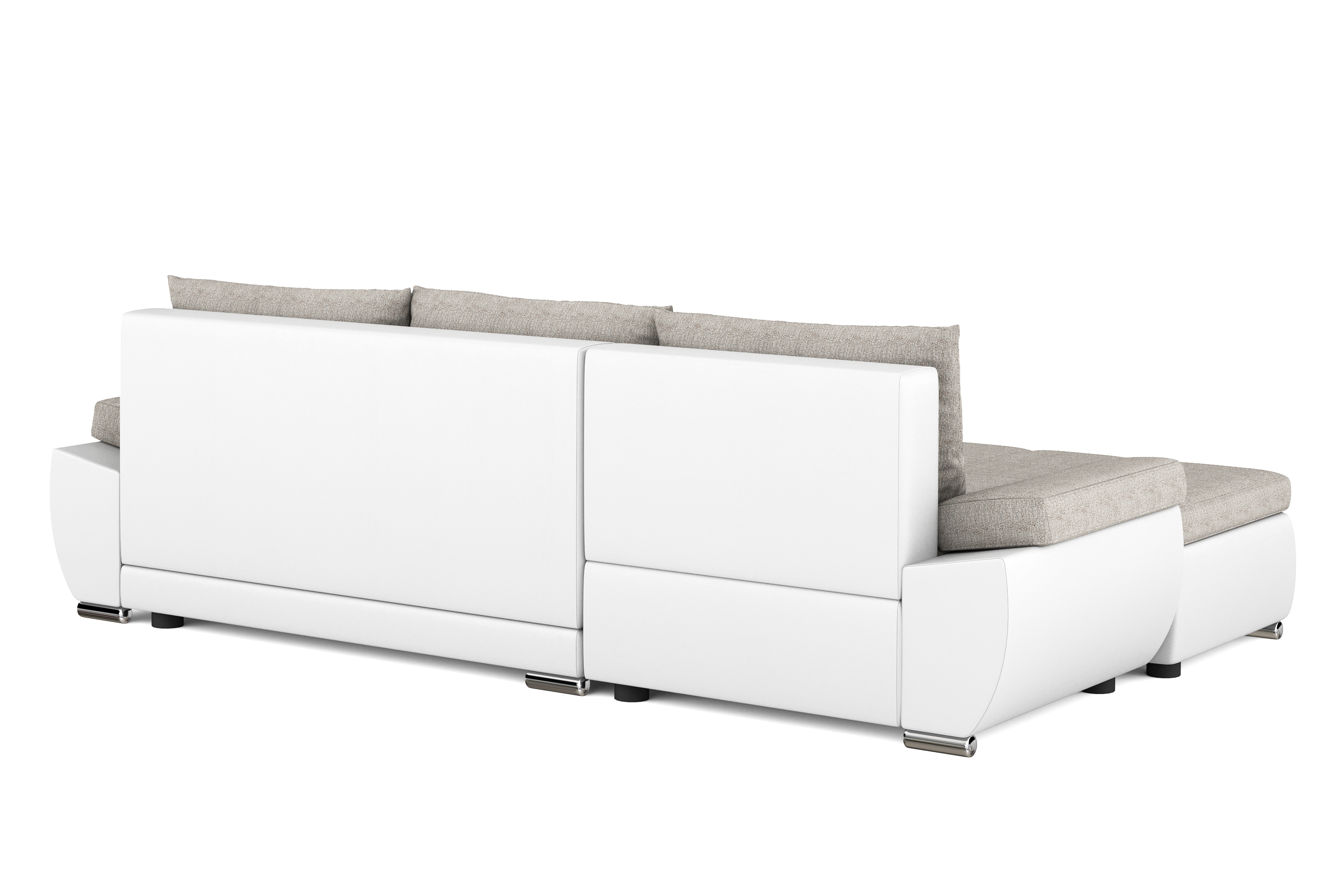 Ecksofa mit Schlaffunktion KIRA links weiss/grau
