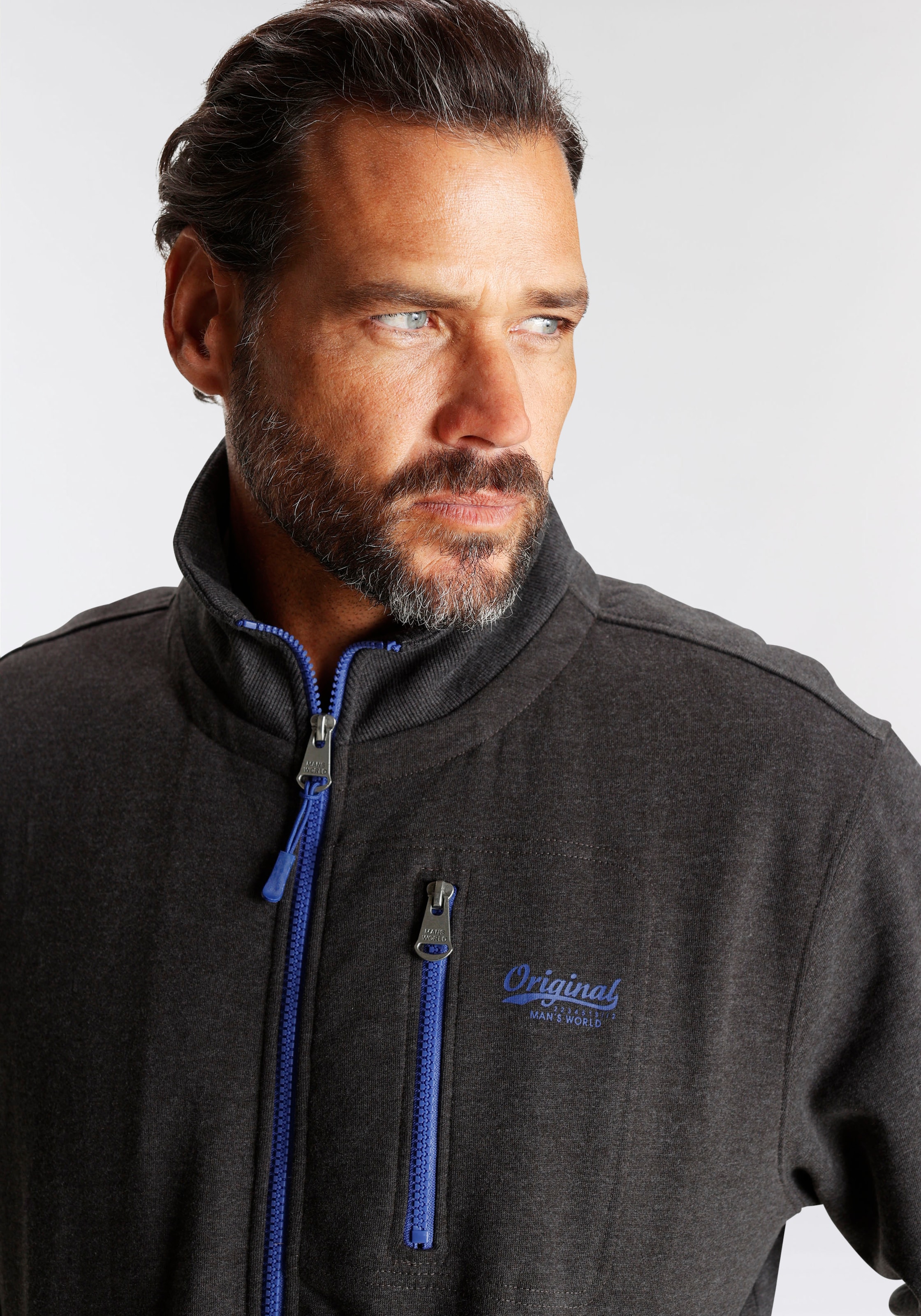 Man's World Sweatjacke , mit kontrastfarbigem Reissverschluss