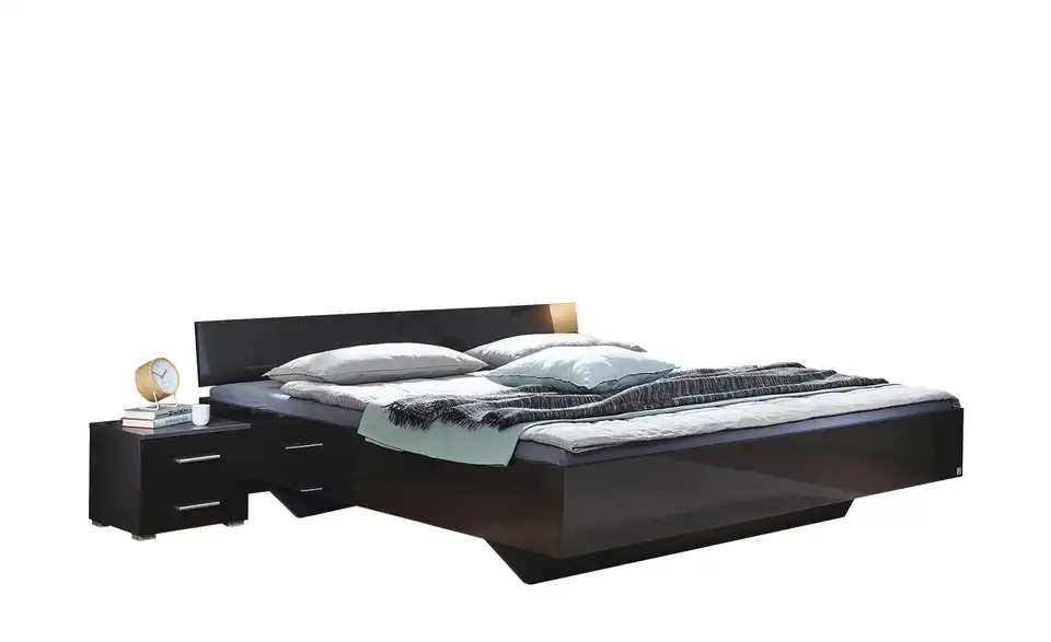 Futonbett Phoenix Grau, Hochglanz 180 cm
