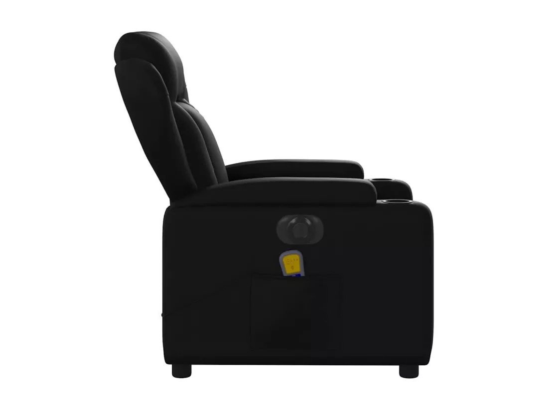Fauteuil de massage inclinable électrique noir similicuir