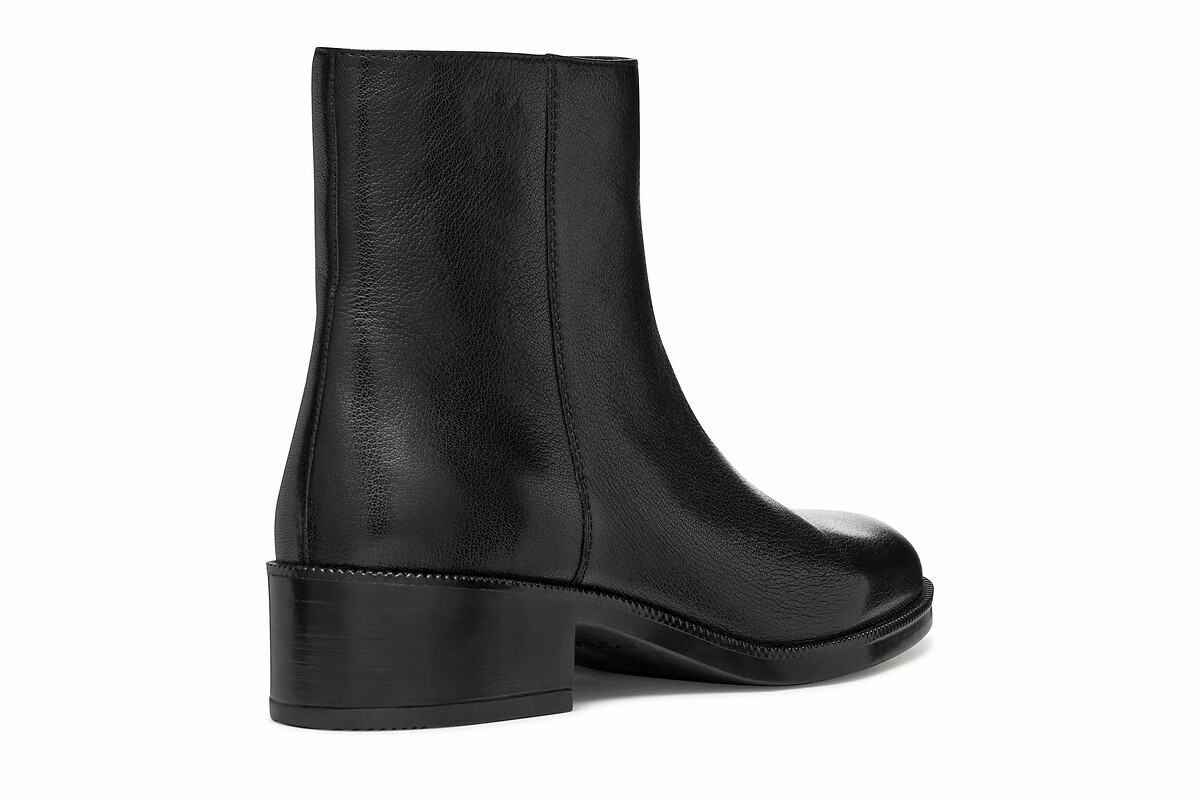 GEOX<br>Botas de tornozelo em couro respirável com zíper Camexia