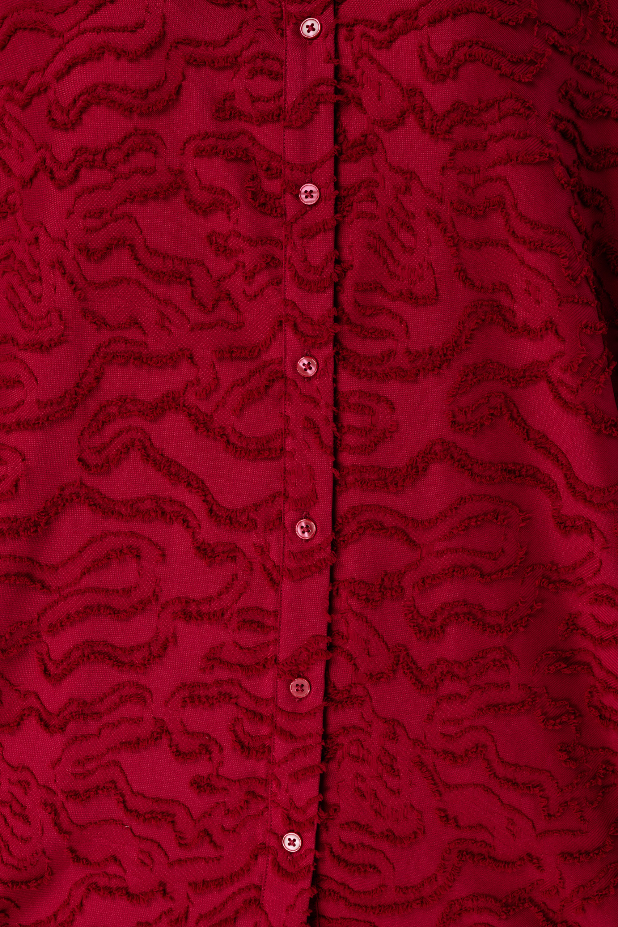 Structuur geweven oversized blouse Bessen rood