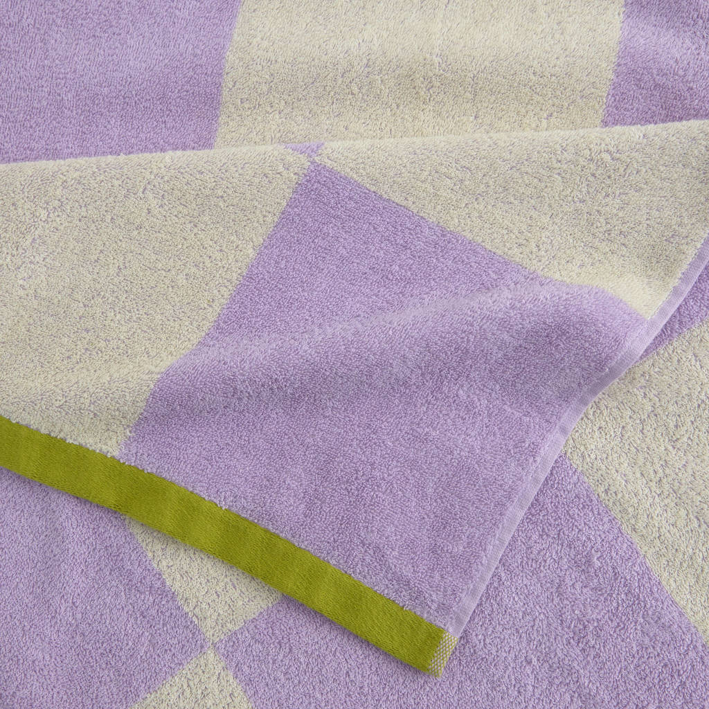 strandlaken Check (lila/ecru) (180x108 cm)