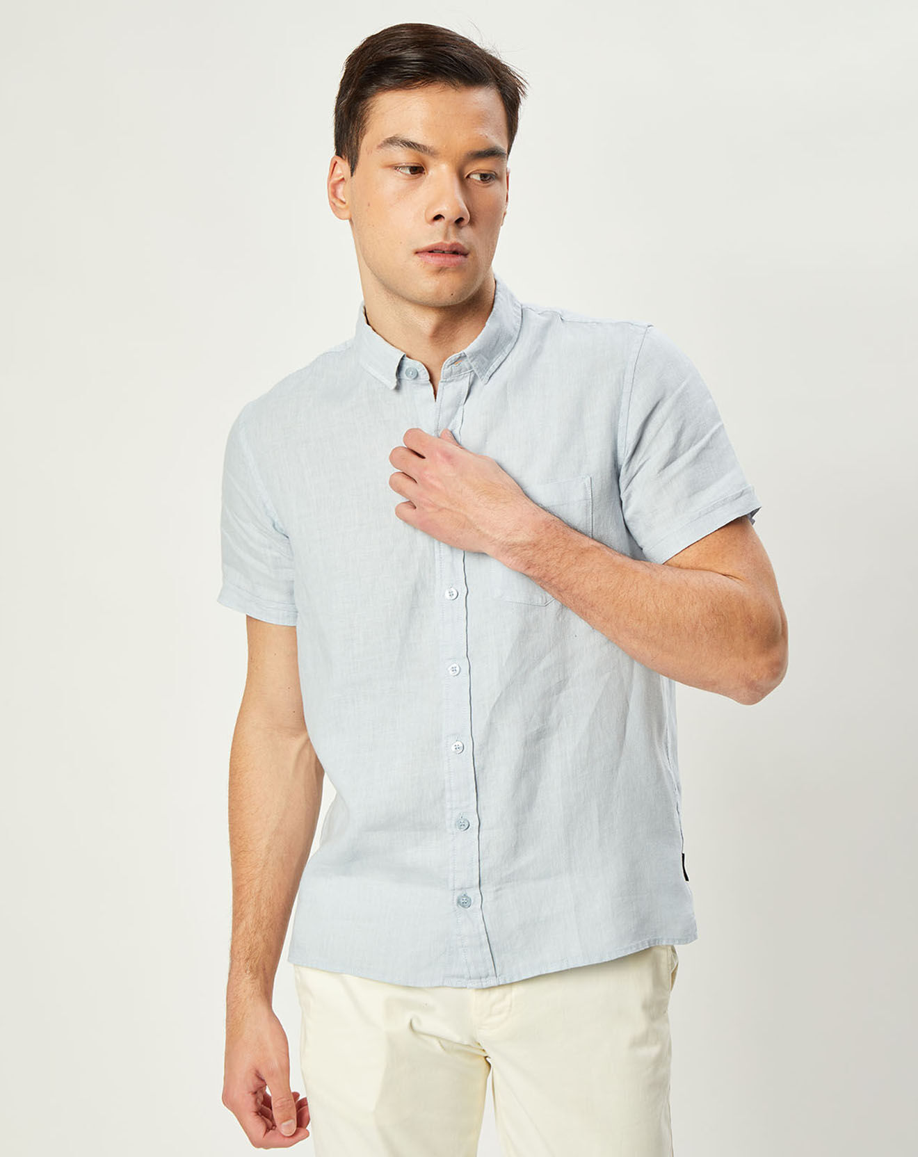 Harris Wilson Chemise 100% Lin Regular Fit Efe2 azur