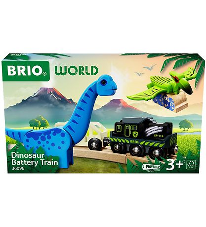 BRIO WoRød Batteridrevet Tog Med Dinosaur m. Lyd og Lys - 5 Dele