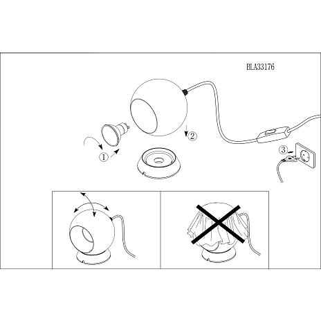 Petto bordlampe - blå