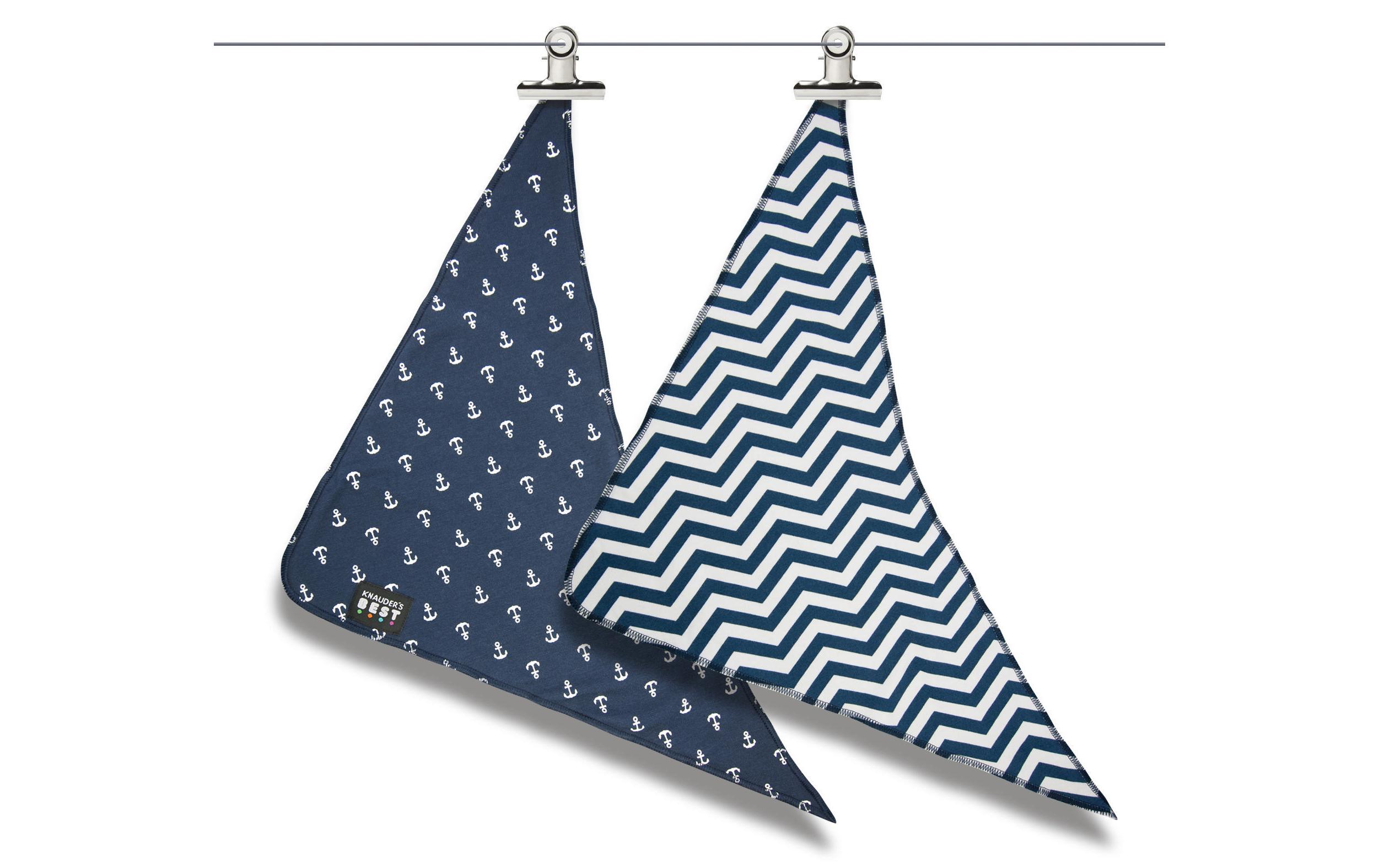 Halstuch Anker Marine, SWendetuch in Blau/Weiss