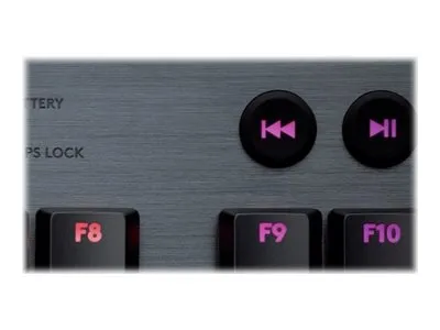 Logitech G915 TKL Tenkeyless LIGHTSPEED Wireless RGB Mechanical Gaming Keyboard - Tastatur - bagbelyst - USB, Bluetooth, 2.4 GHz - Nordisk - tastkontakt: GL Clicky - kulsort
