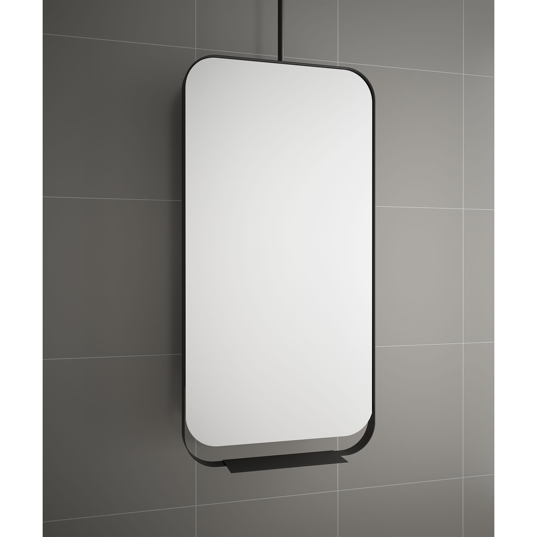 Muebles Twist roterende spiegel 50x100cm zwart