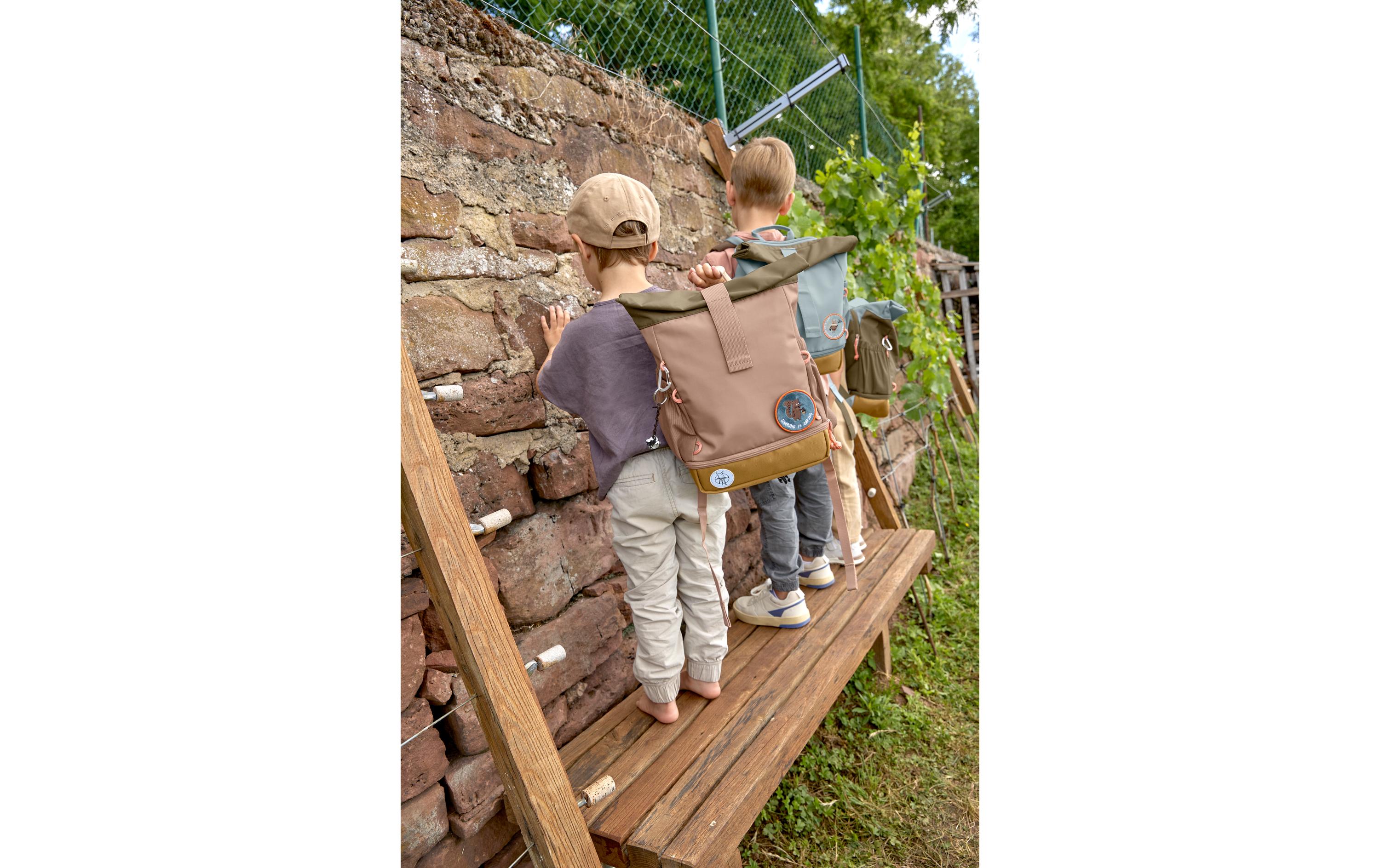 Rucksack Mini Rolltop Nature HaselnussWasserabweisender Kinderrucksack mit gepolsterten Schultergurten