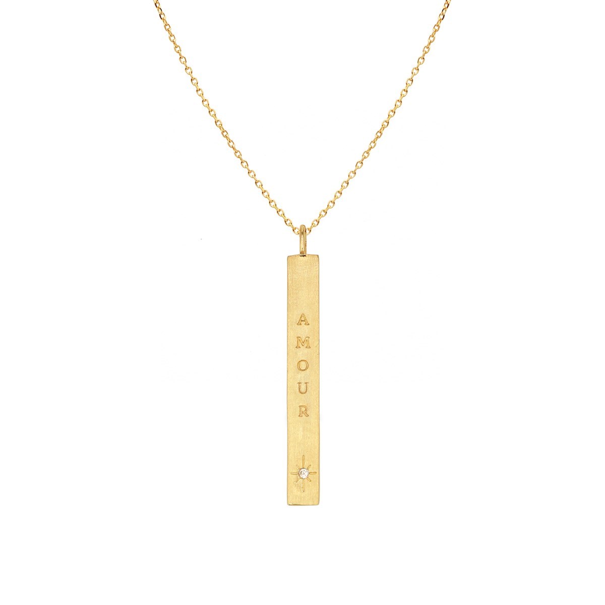 Collier message Amour doré à l'or fin 24K et zircon ORACLES