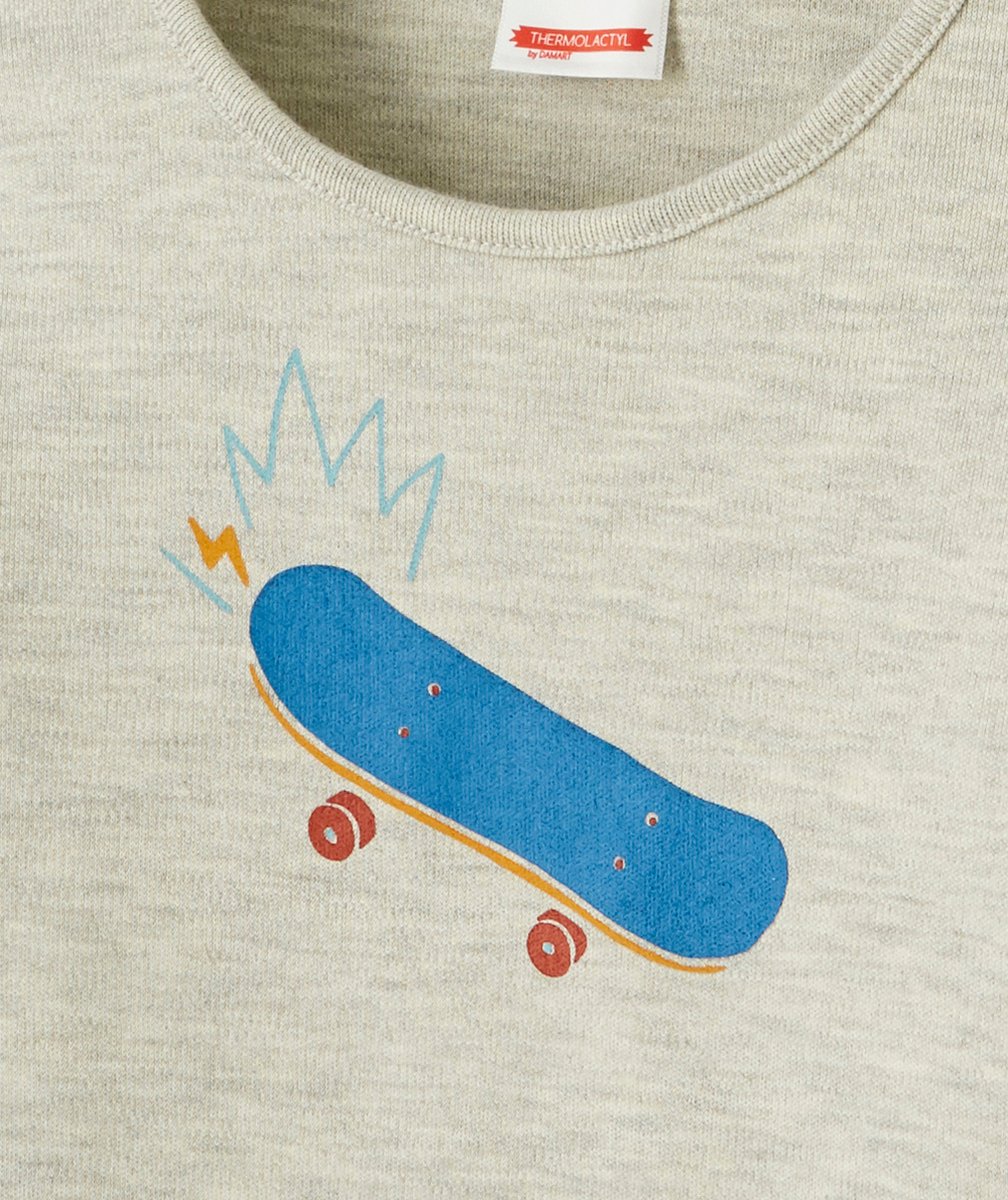 DAMARTT-SHIRT GRIS THERMOLACTYL 3 IMPRIMÉ SKATE