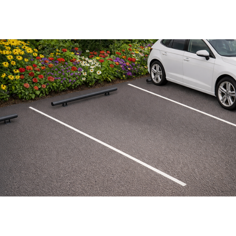 Butée de parking - Chasse roue - PMR Modèle droit Ø 60 mm Zingué + peint gris RAL 7016