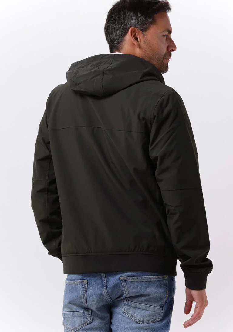 SCOTCH & SODA groene scotch & soda jack classic hooded short soft-shell nylon jacket