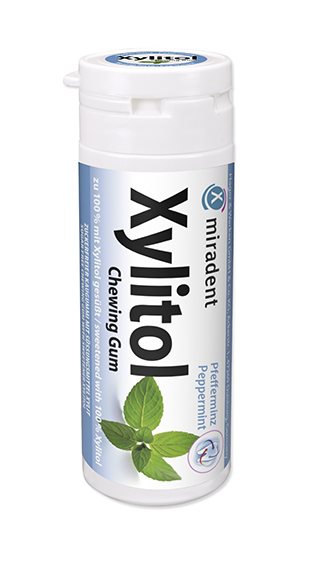MIRADENT Xylitol Kaugummi<br>30 Stück, Mint