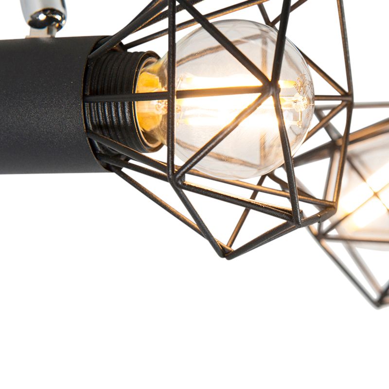 Art deco spot zwart draai- en kantelbaar 2-lichts - Mosh