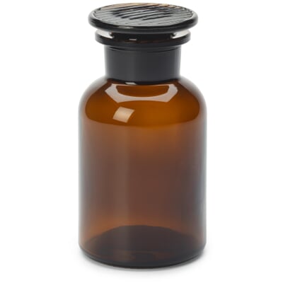 Vorratsflasche mit Glasstopfen, Volumen 250 ml, Braun