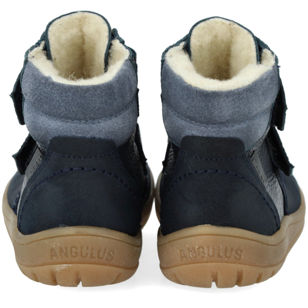 Køb Angulus Navy/Tan/Blue Fog Velcro TEX-støvle Med Ekstra Slidstærke Detaljer
