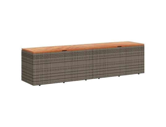 VIDAXL - Coffre Boîte de rangement de jardin gris résine tressée bois d'acac...