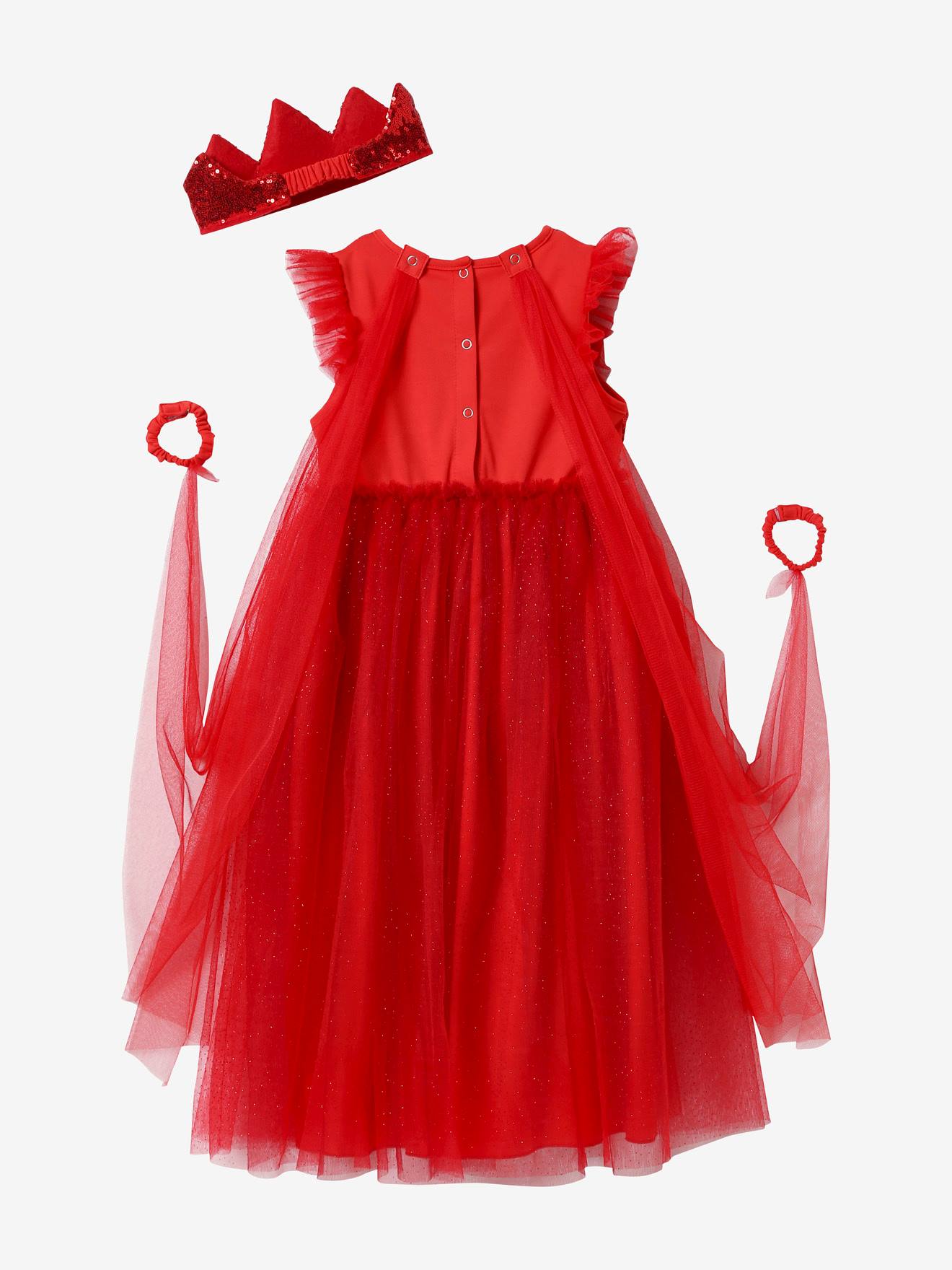 Traje de princesa com véu e coroa verde-esmeralda