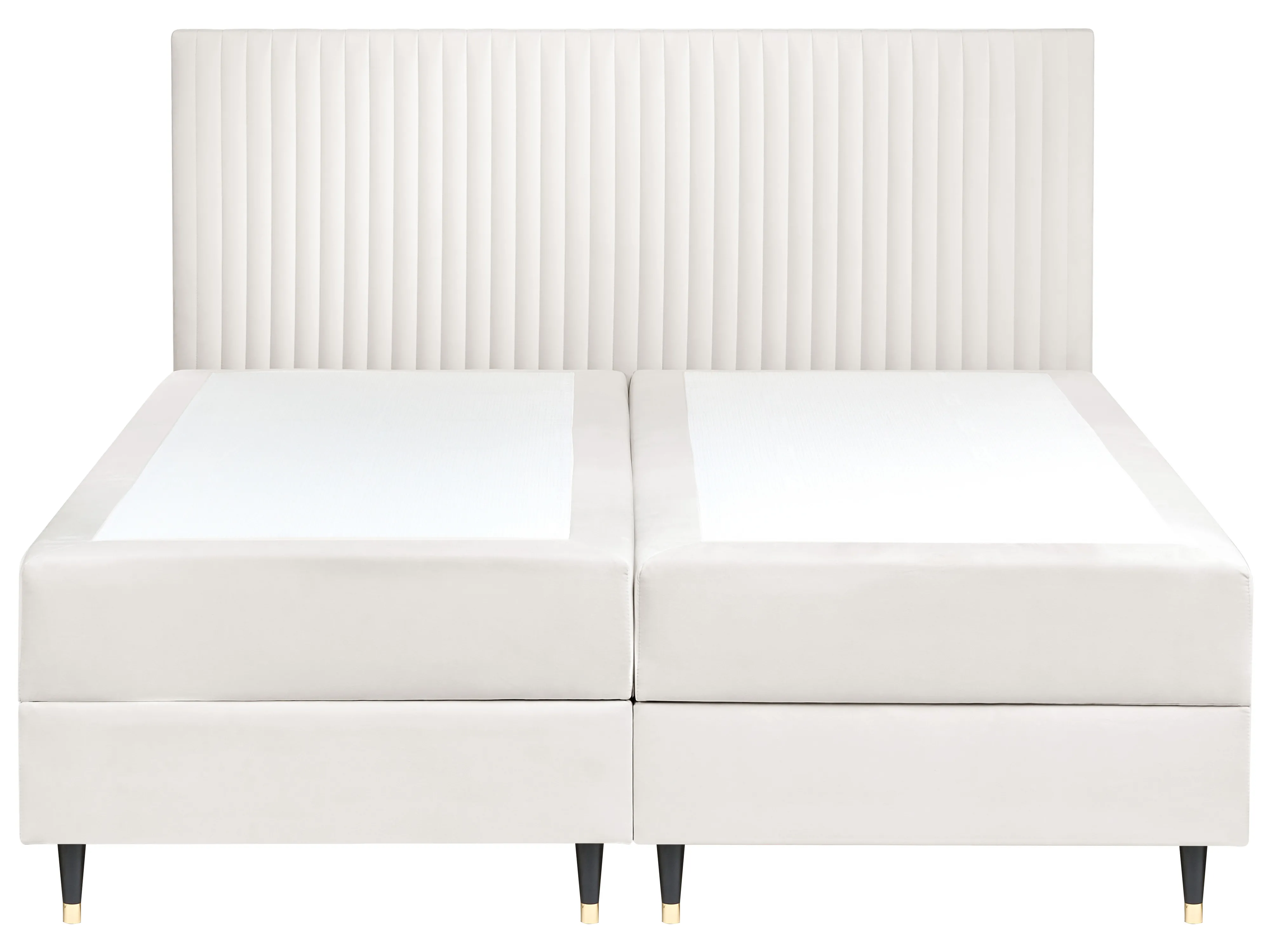 Boxspring met opbergruimte Fluweel DAME 180 x 200 cm Gebroken wit